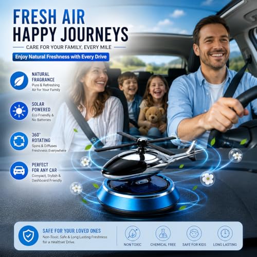 Image of solar helicopter for car dashboard air freshener (Multicolour)