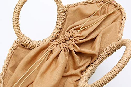 Bolso playero grande de paja para mujer miniatura 6