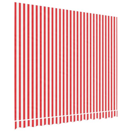 vidaXL Markisenbespannung, Markisenstoff UV-beständig, Markisentuch Wasserabweisend, Ersatzstoff Markisen-Zubehör, Rot Weiß Gestreift 3x2,5m