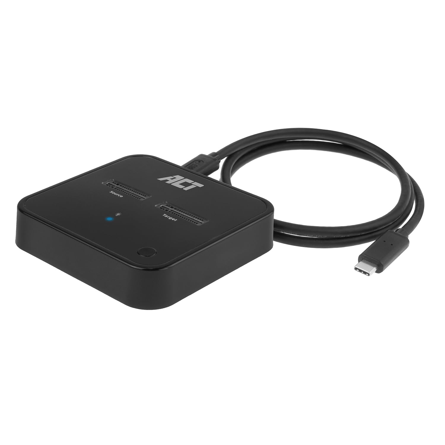 ACT M.2 NVMe/PCIe Dual SSD stacja dokująca, klonowanie offline i tworzenie kopii zapasowych danych, kabel USB-C 3.2 Gen2 10 Gbps, do M-Key i B+M-Key, Heatsink, bez montażu – AC1502