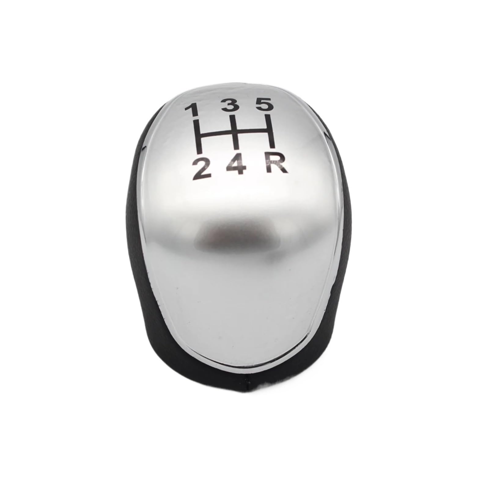 Pbqenxb for for Mondeo4 Mk4 for Focus S-Max C-Max for Kuga for Galaxy PU Leather Shifter Lever Headball 5/6 Speed Gear Shift Knob Car Shift Knobs(Silver 5 Speed)