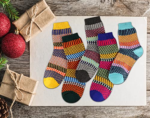 Image of Heatuff Women's Winter Wool Socks Warm Soft Full Cushion Crew Socks (5 Pairs)