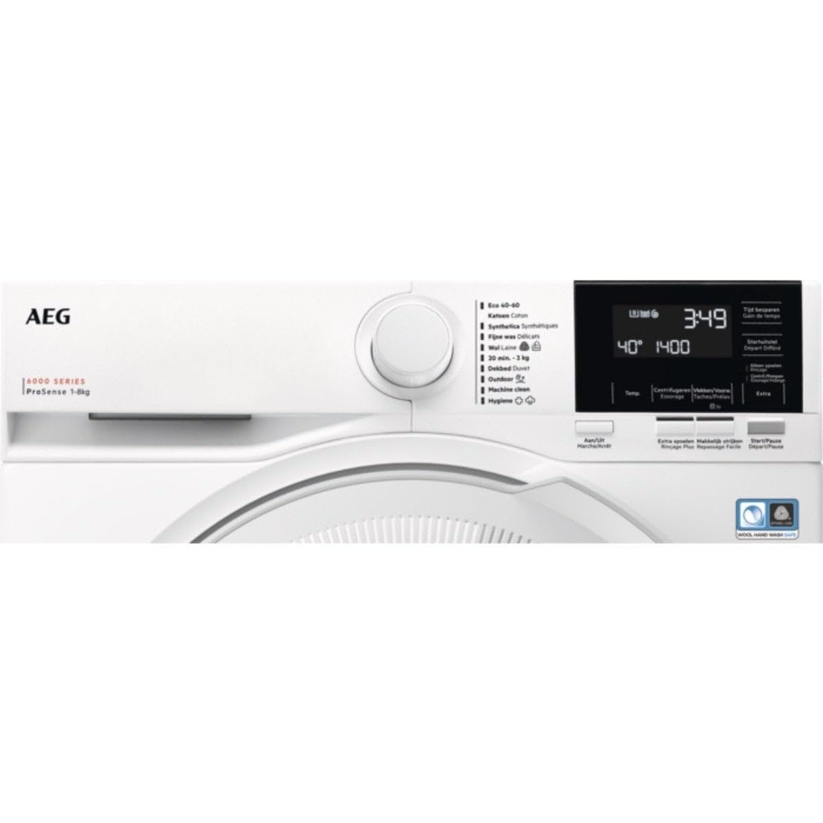 AEG L6FBF51488 8 kg Frontlader Waschmaschine, 60 cm breit, 1400U/Min, Aqua-Stop, Mengenautomatik, Nachlegefunktion, Kindersicherung, Unterschiebbar, weiß