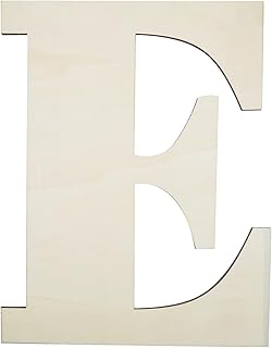 Big Unfinished Wooden Letters for Wall Decor 12 Inch Large Wooden Alphabet Blank Unfinished Wooden Letters for Craft Projects Birthday Party Wedding Wine Bar Sign - E