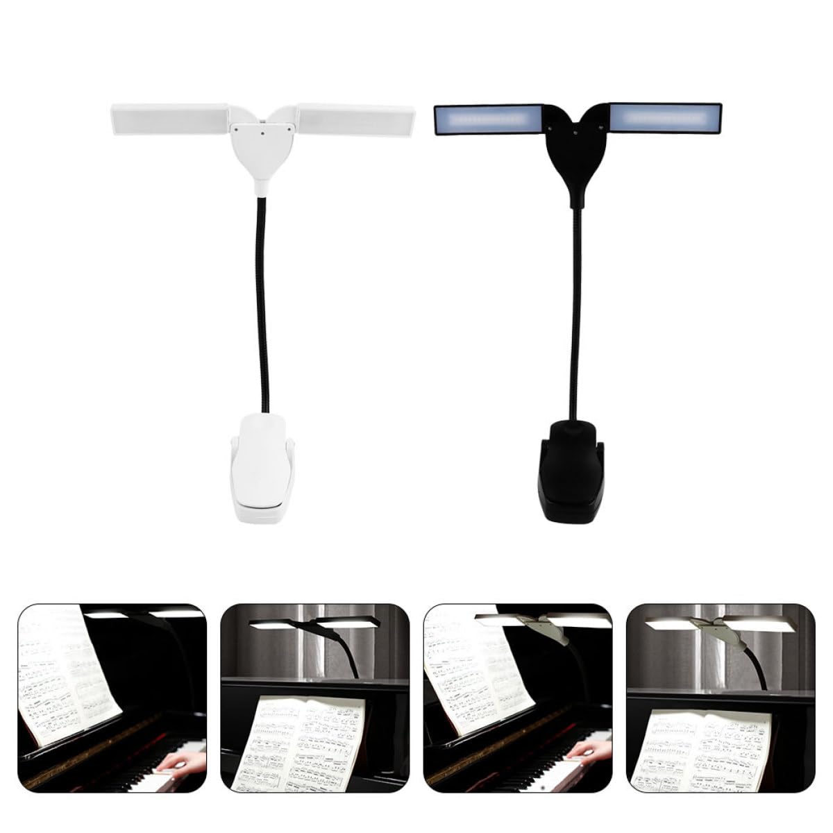 GALPADA Lampada da Lettura LED Clip Ricaricabile Luce Morbida per Spartiti Musicali e Pianoforte Protezione Occhi per Studio e Pratica Musicale