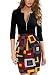 Miusol Women's Deep-V Neck 2/3 Sleeve Slim Sexy Business Dress, Black, Medium