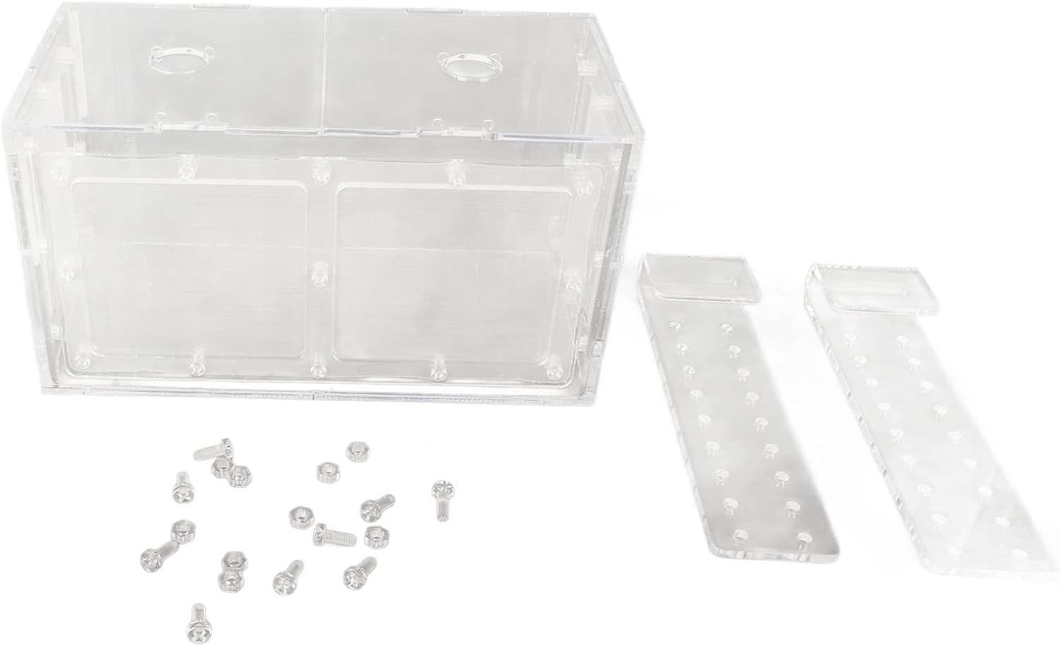 Fish Breeding Isolation Box, Transparent Acrylic Aquarium Hatchery with Mesh Sides, Adjustable Hook for Freshwater Tanks, Fish Egg Incubator for Small Fry Protection (20 * 10 * 11CM)