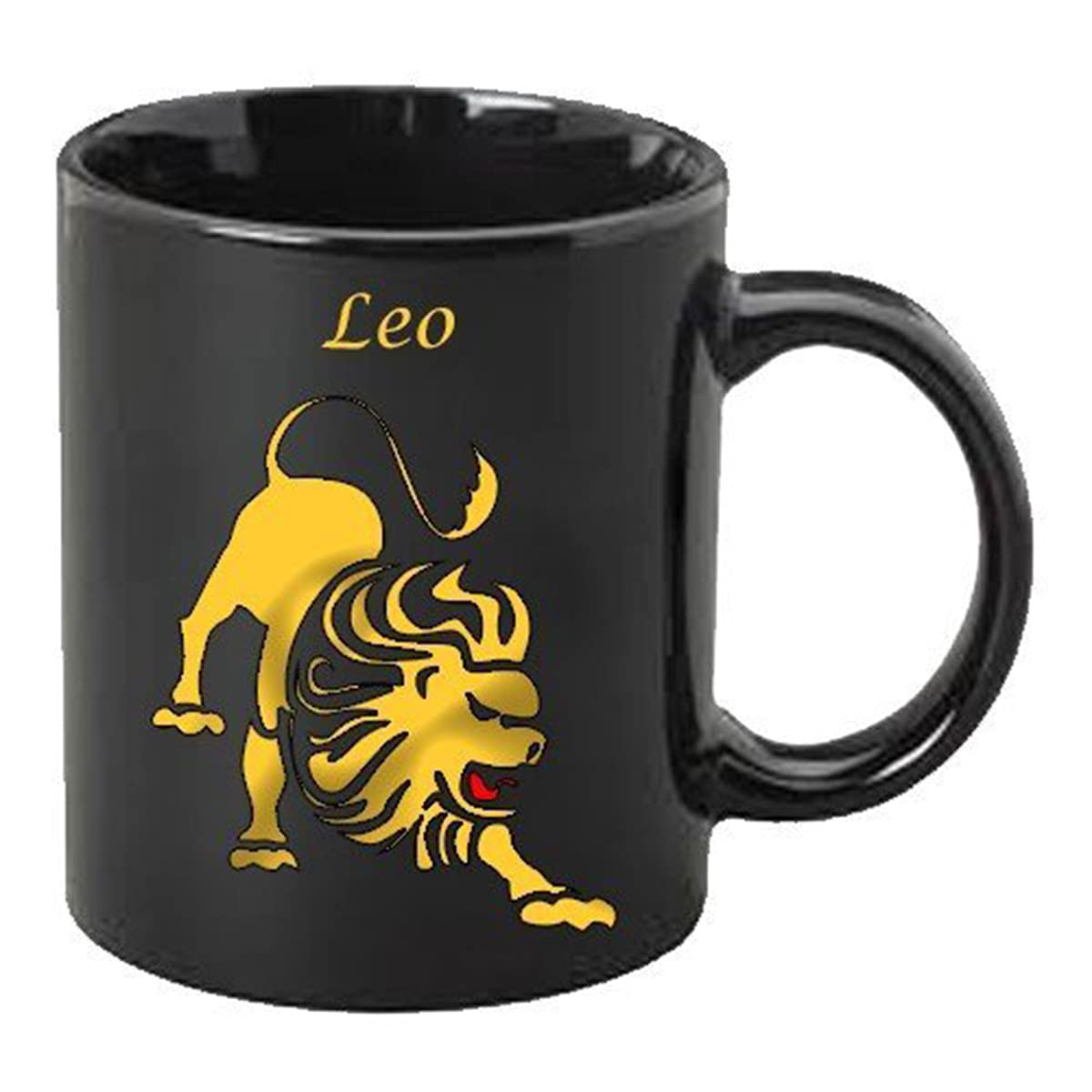 SCPmarts New Zodiac Sigh Black Coffee Mug (Gold Leo)