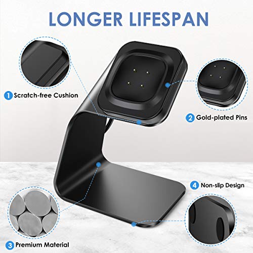 KIMILAR Charger compatible with Fitbit Sense/Fitbit Sense 2 / Fitbit Versa 3 / Fitbit Versa 4, Exclusive Desktop Stand Holder Charge Charger Dock for Sense/Sense 2 / Versa 4 / Versa 3, Black