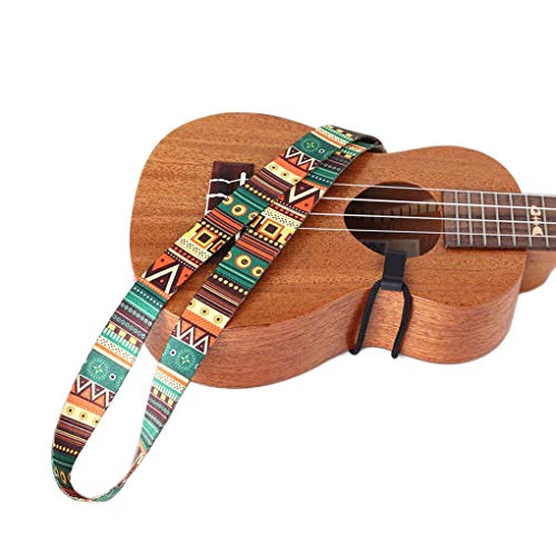 Lorsoul Sangle de Guitare modèle Ethnique Clip Nylon réglable Crochet Ukulele Sangle Ceinture Guitare Accessoires Sling