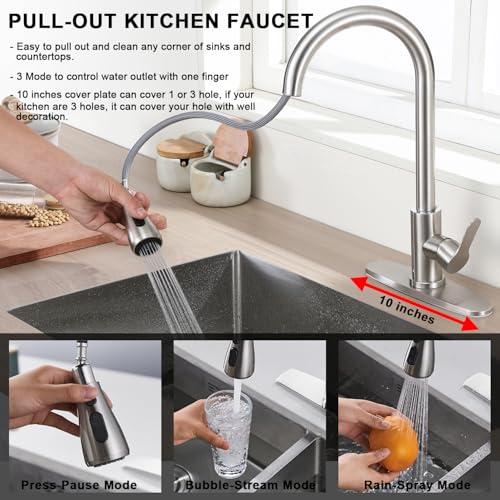 Image of 16 Gauge Stainless Steel Kitchen Sink Single Bowl Sink with Kitchen Faucet, Roll Up Rack and Bottom Dish Grip Support Top or Under Mount Install Sink for Kitchen (30 inchx18 inch)