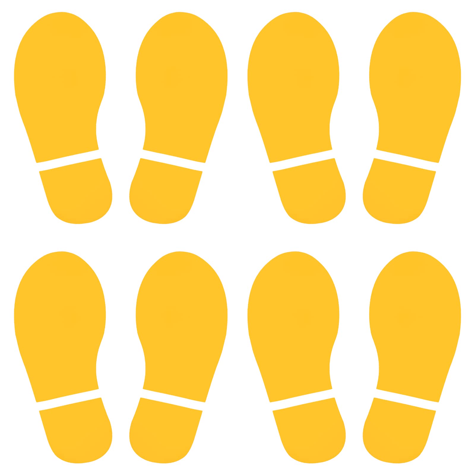 PATIKIL 11x4.2" Footprint Sticker, 4 works PVC Shoes Floor Decal Sign for Class Decor Stair Guide Yellow