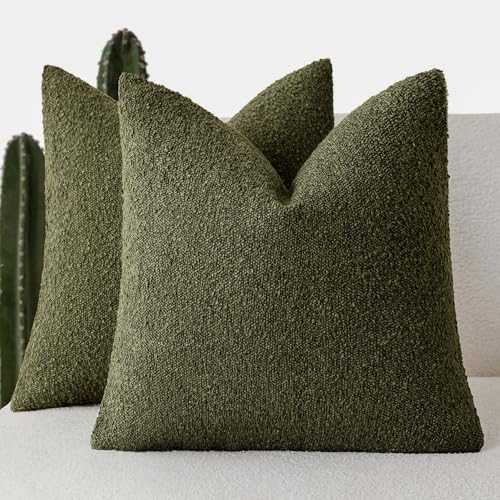 Foindtower Pack of 2, Decorative Textured Boucle Throw Pillow Cov...