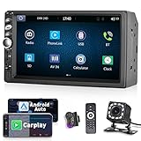 【Apple Carplay y Android Auto】: El reproductor de coche MP5 es una configuración de conexión iOS con Apple Carplay y una función de Android Auto con teléfono Android. Después de conectarse a través del cable de datos original, se pueden realizar las funciones de navegación de mapas, música, video y control de voz.