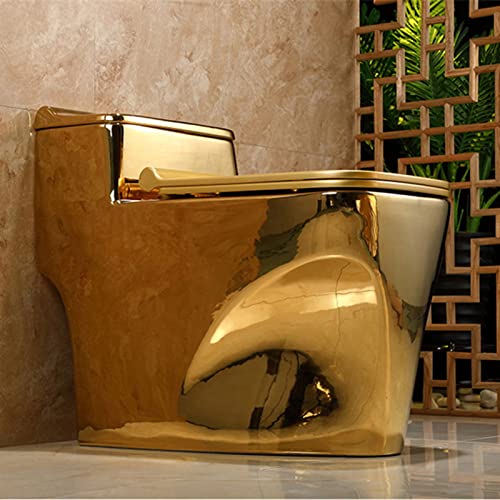 Inodoro Dorado con Poderoso Descarga de Vórtice en Espiral 360°, Modelo A, Cerámica, Diseño Dual Flush miniatura 3