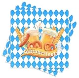 40 Stück Servietten Oktoberfest Deko, Bayrisch Deko Tissueservietten 33 x 33 cm, Bayerische Servietten in Blau Weiß für Bayrische Münchner Oktoberfest Bierzelt Bayern Tischdeko, Farbe C