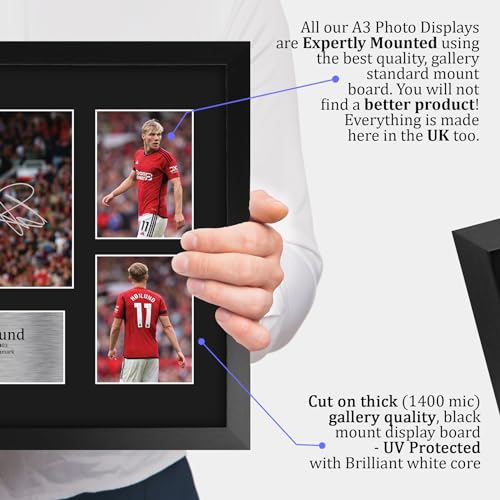 HWC Trading FR A3 Rasmus Hojlund Printed Memorabilia Signed Autograph Photograph Display for Football Fans and Supporters - A3 Framed - Image 4