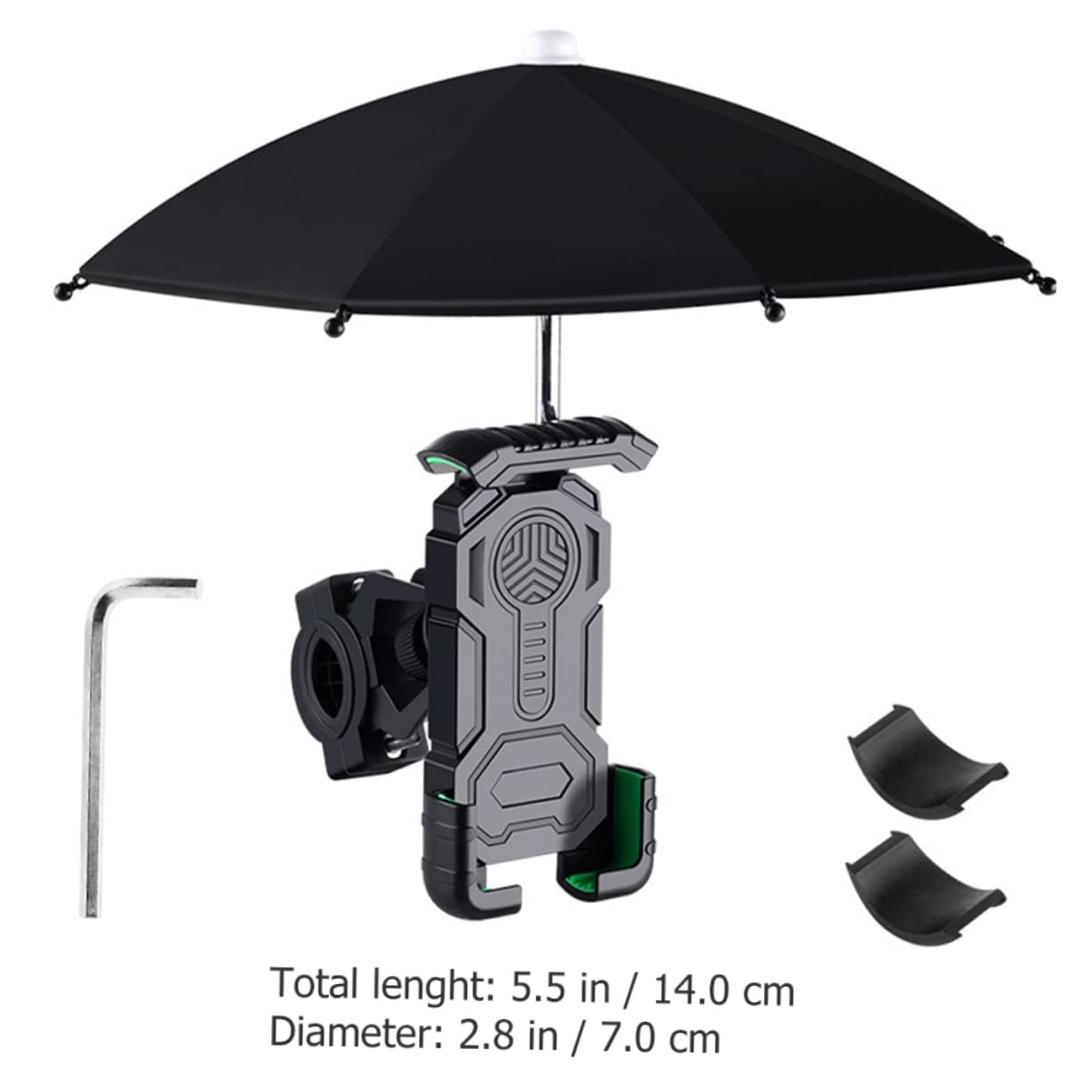 Gatuida 2sets Porta Cellulare Con Ombrello Per Bici Supporto Per Smartphone e Sole Facile Da Installare Per Mountain Bike e Bici Elettriche