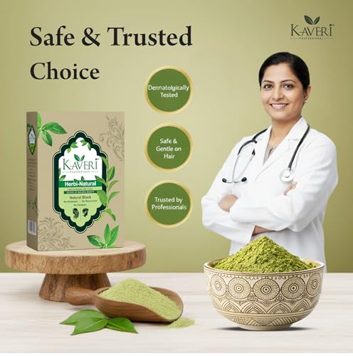 Kaveri Professional Herbi Natural Black Henna Hair Color 10Gm miniatura 4