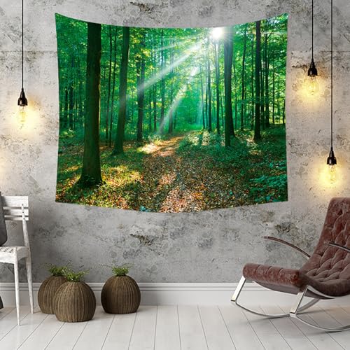Tapiz natural de bosque de 150x150 cm para decoración de pared en habitación infantil y salón 3