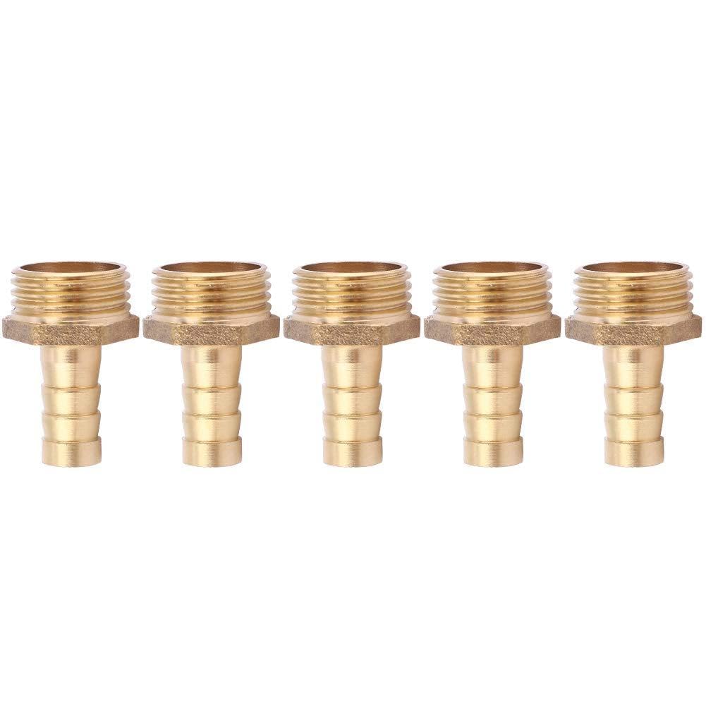 YYntlort 5pcs Brass Hose Barb Fitting Adapter Coupler for Plumbing Work (PC10-06（3/4）)