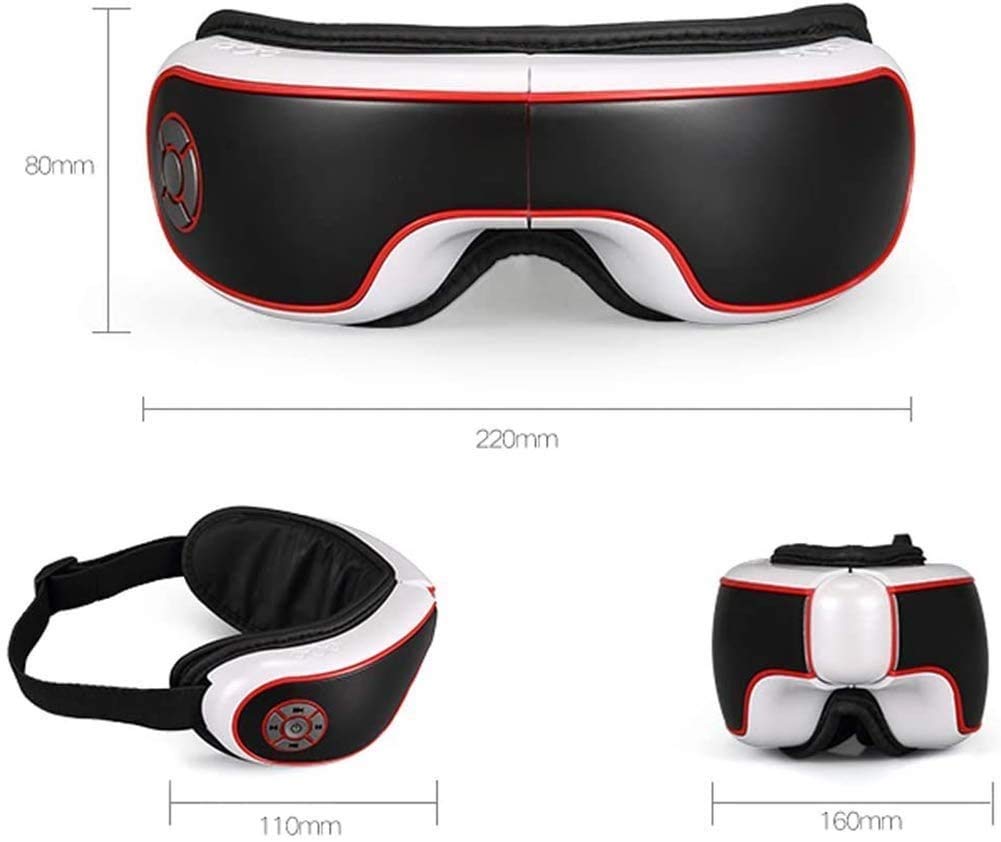Massager de Ojos eléctricos con Calor, vibración, compresión de Aire, música, Ojo inalámbrico y masajeador del Templo para aliviar los Ojos Secos, la Fatiga Ocular, la Mejora de la circulación