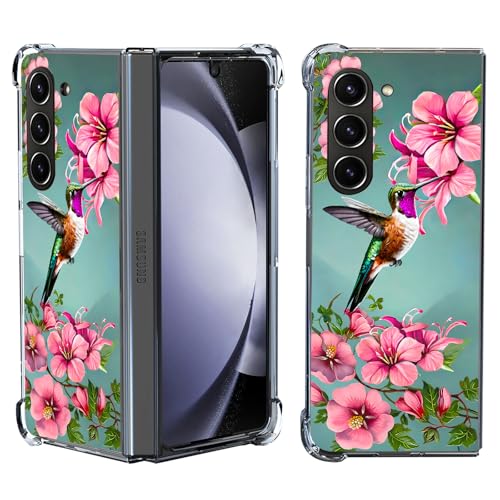 Beaucov Case for Samsung Galaxy Z Fold 7,Hummingbird Flowers Blue Drop Protection Shockproof Case TPU Full Body Protective Scratch-Resistant Cover for Samsung Galaxy Z Fold 7 Fold7