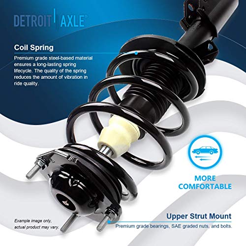 Image of Detroit Axle - 2 Front Struts for Buick 08-12 Enclave Chevy 09-12 Traverse 07-12 GMC Acadia 07-10 Saturn Outlook, 2pc Struts w /Coil Spring 2007 2008 2009 2010 2011 2012 Replacement Strut Shock