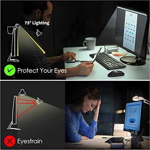 SOONCOR Barra de luz de monitor de computador, lâmpada de LED de leitura eletrônica, 3 modos de core