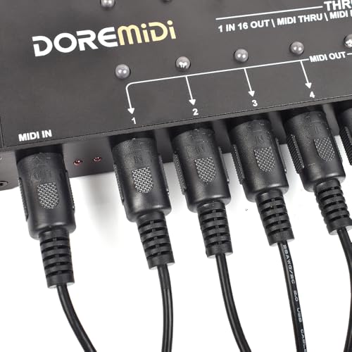 DOREMiDi MIDI THRU-16 Box Filter&Switch 1 MIDI input into 16 MIDI outputs and each MIDI output can edit MIDI filters(THRU-16)