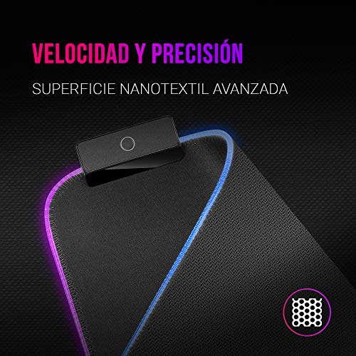 MARSGAMING MMPRGBL, Tappetino da Gioco, Chroma RGB, Nanotextile, 365x265x4mm, Nero - Mousepad - Immagine 2