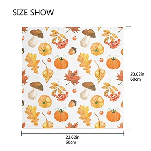 xigua Autumn Pumpkin Harvest Square Scarf Thanksgiving Silk Feeling Bandanas for Women Scarves and Wraps Head Scarfs Neckerchief for Spring/Summer/Fall/Winter 23.6 Inch2