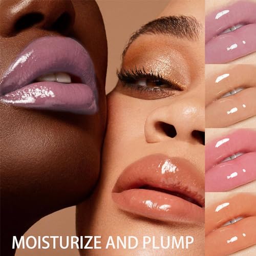 Dlzzrs 4 Colors Hydrating Jelly Lip Balm,Instantly Hydrate Lips Tinted Moisturizing Lip Balm For Dry Lips,Conditioning & Nourishing Lip Care Lip Moisturizer Fruit Lip Oil Jelly Lipstick thumb #3