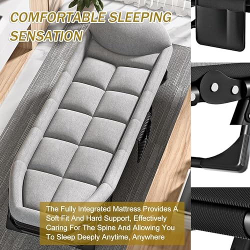 Lit de Camp Pliant Robuste avec Coussin et Oreiller - Lit d'extérieur Portable pour Dormir et se détendre, idéal pour la randonnée, la pêche et Les Voyages