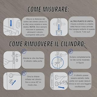 Cylindre avec bouton 40/40 mm avec 5 clés incluses, cylindre pour serrures à bouton robuste, y compris 2 vis, montable facilement, serrure pour porte et garage, longueur 80 mm