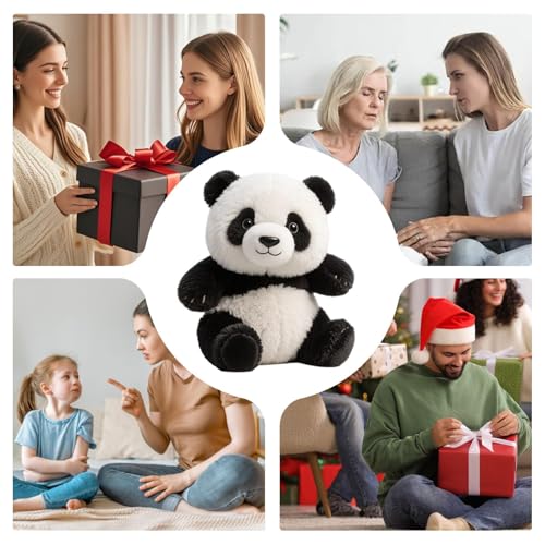 Generisch 18cm Kuscheltier Pandas - Kuscheliges Plüsch-Panda Sofakissen | Weicher, Emotional Beruhigender Begleiter Plüschtier Süße Kuscheltierpuppe Für Frauen, Männer, Mädchen, Teenager, Erwachsene