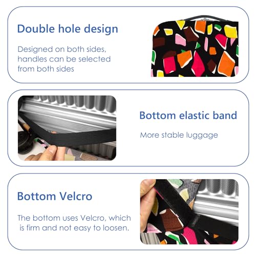 Travel Luggage Cover Suitcase Protector, Washable Suitcase Cover Fits 18-20 Inch Luggage, Elastic Suitcase Protective Cover (S, Polygon)3