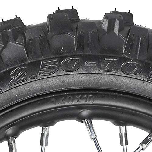 WPHMOTO Front & Rear 2.5-10 10" Wheels Tires and Rims 1.4 x 10 With 12mm Bearing for 50cc CRF50 XR50 Dirt Pit Bike