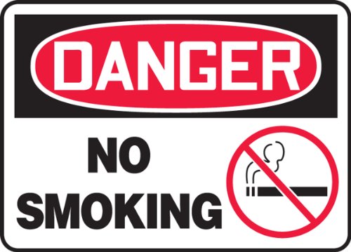 Panneau Danger No Smoking en plastique rigide et épais haute visibilité