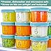 Sage Spoonfuls Reusable Baby Food Storage Containers - 12-Pack of 4 Ounce Plastic Jars - Microwave, Dishwasher, Fridge-Safe - BPA, Lead, Phthalate, and PVC-free - Clear
