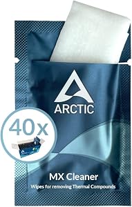 ARCTIC MX Cleaner (40 Pack) 4.5″ x 4.5″ Biodegradable CPU CPU Thermal Paste Remover Cleaning Wipes