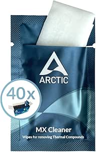 ARCTIC MX Cleaner (40 Pieces) - Cleaning Wipes for Removing Thermal Paste, 11.5 x 11.5 cm