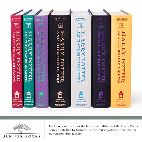 Juniper Books Harry Potter Boxed Set: House Mashup Edition | 7-Volume Hardcover Book Set With Custom Designed Dust Jackets Published By Scholastic | J.k. Rowling | Includes All 7 Harry Potter Books #TOP7