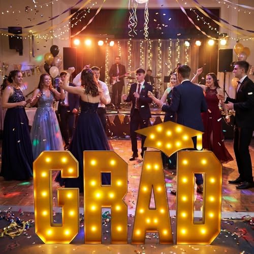 Yunsailing Graduation Decorations Class of 2026, 4 ft Grad Light up Marquee Numbers with Graduation Cap, Pre Cut Foam Board Frame for Kindergarten Preschool High School College Prom Party Decor by Yunsailing - Image 7