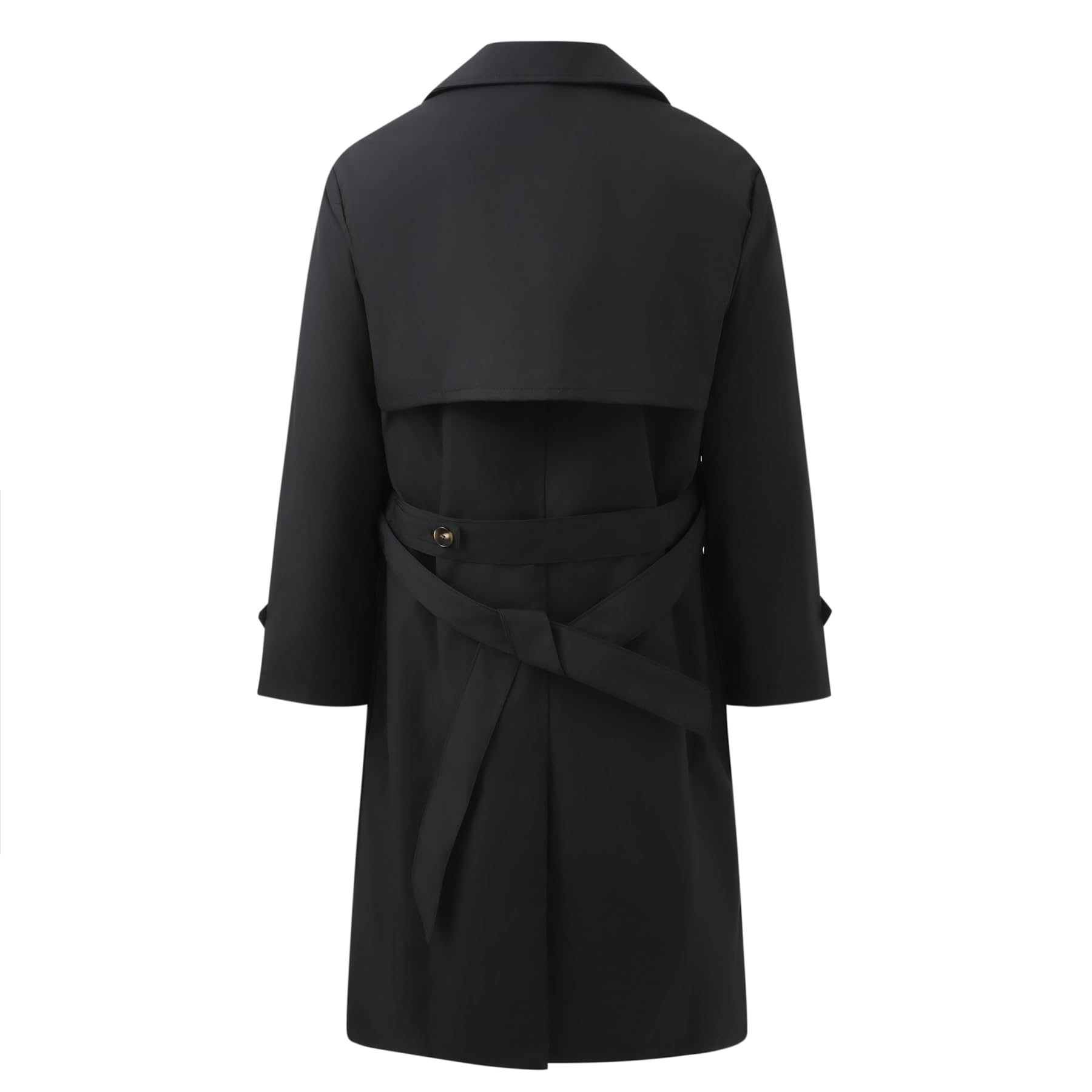 Allthemen Manteau pour Homme à Double Boutonnage Mi-long Trench Coat Classique Revers avec Ceinture Pardessus Parka Slim Fit