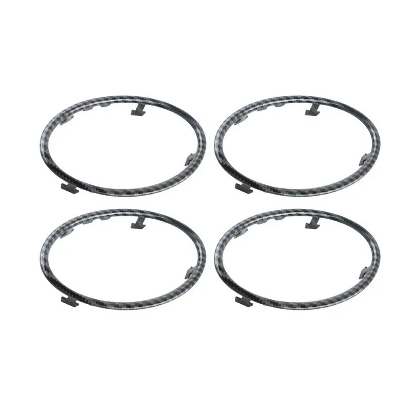 Central Control Trim for Focus 2 MK2 2005-2013 Auto Accessories 4PCS Car Air Conditioning Trim Outlet Decoration Circle Ring Sticker(Carbon Fiber)