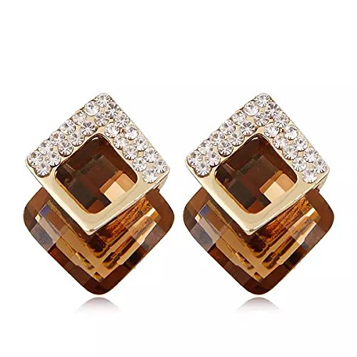 Shining Diva Fashion Latest Italian Designer 18k Gold Plated Crystal Earrings For Women and Girls