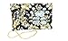 Bolso Clutch/Sobre de tela fallera valenciana negra con estampado de flores doradas...