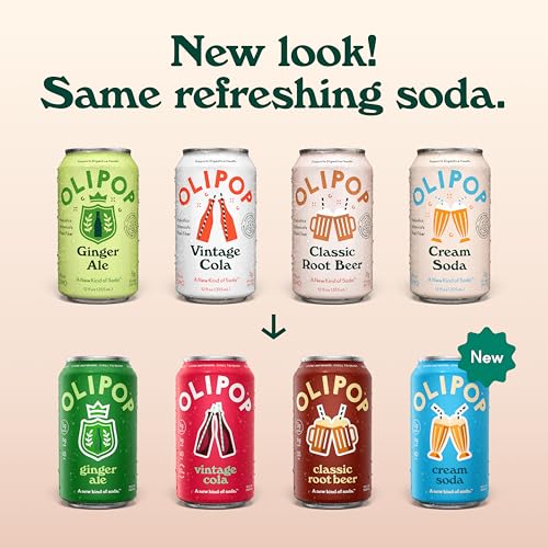 Image of OLIPOP Prebiotic Soda Pop, Classic Soda Variety, Pantry Pack Packed with Prebiotics, Fiber, and Botanicals, Gluten Free, GMO Free, 12oz (12-Cans) (Packaging May Vary)