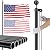 25 FT Sectional Flag Pole for Outside Inground, Heavy Duty Aluminum Flag Poles with 3'x 5' American Flag & Golden Ball Topper, Flag Pole Kit for Yard, Residential and Commercial, Black